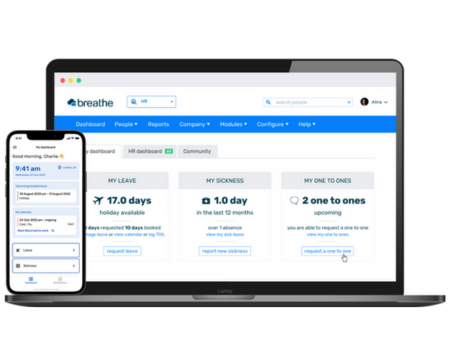Breathe HR Software desktop and mobile
